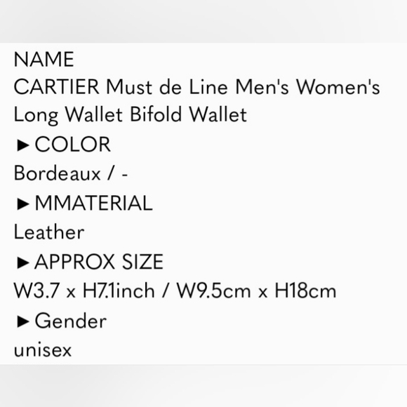 MUST DE CARTIER AUTHENTIC LEATHER LONG BIFOLD WALLET  PRISTINE CONDITION - Picture 7 of 7